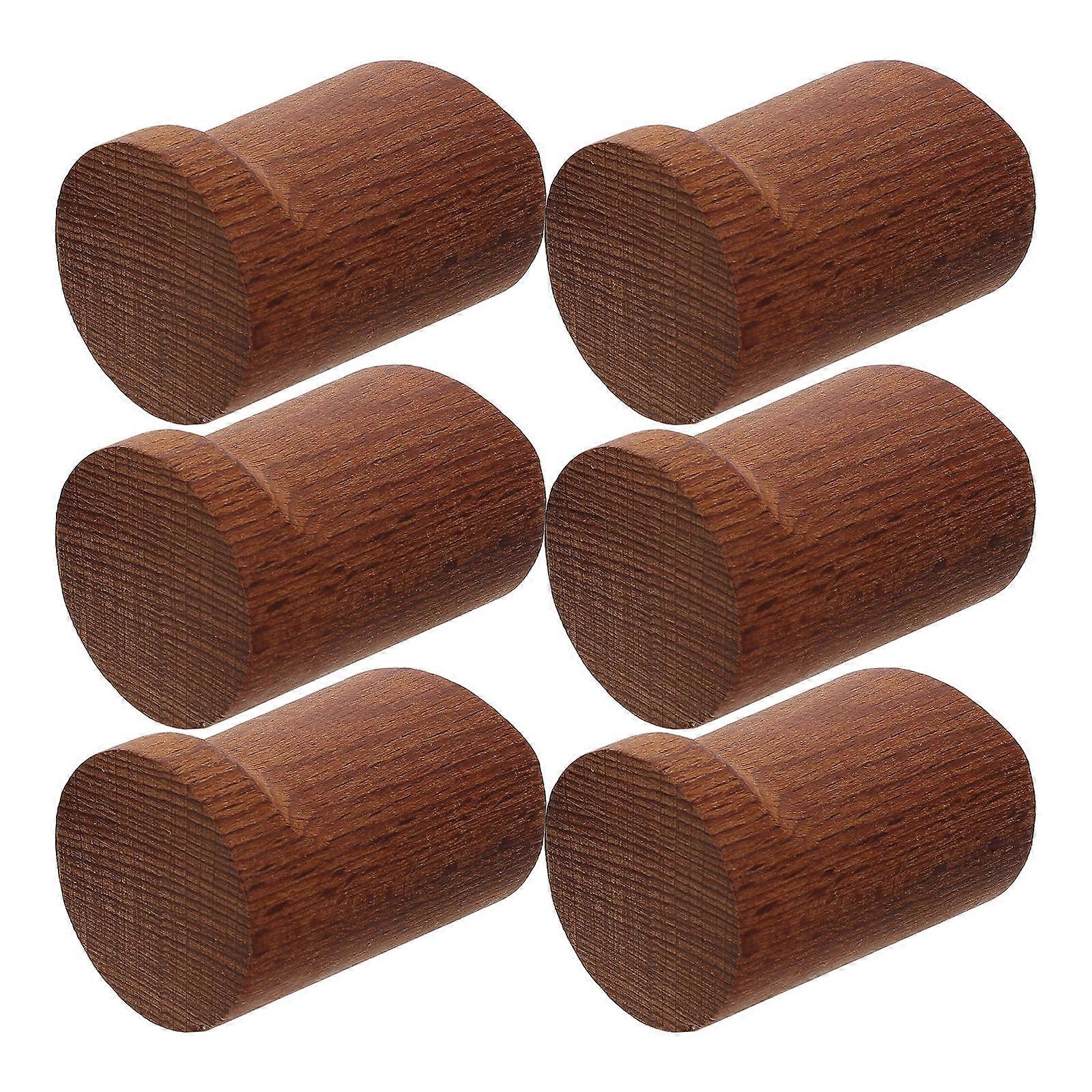 Round Wooden Wall Hooks For Home Use And Coat Hanging In Dark Brown For Easy Installation 30Pcs
