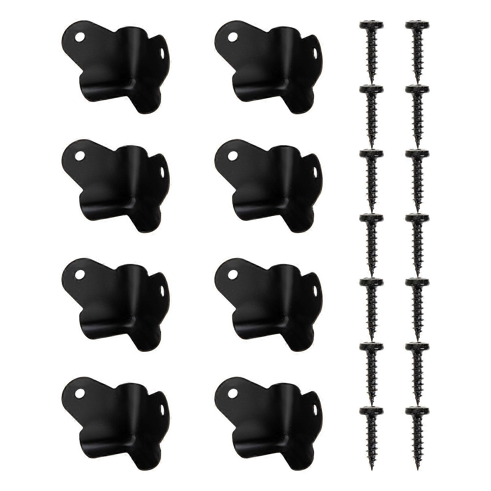 Black Iron Speaker Corner Protectors for 4Sets Collision Protection