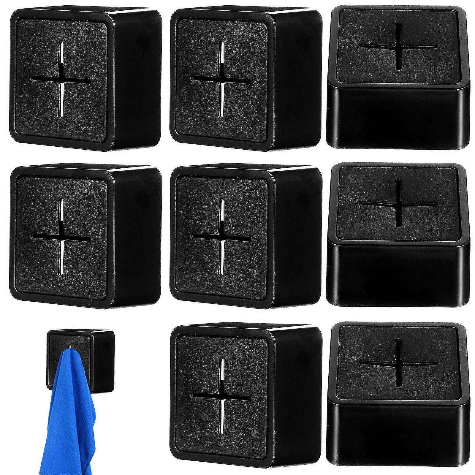 Tea Towel Holder Black Adhesive for Bathroom and Kitchen 24Pcs Set
