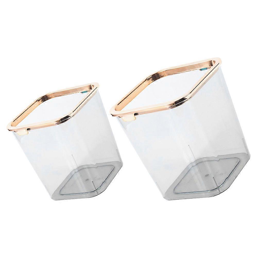 Trash Can Waste Storage Clear Household Garbage Disposal Transparent Cylindrical Modern Design 4Pcs
