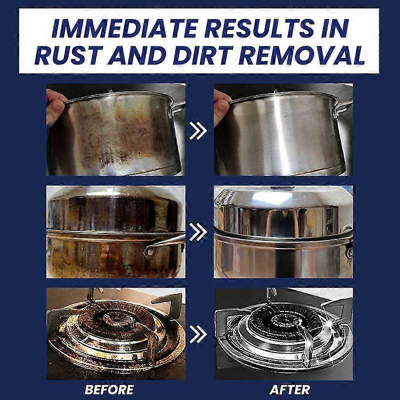 Kraftig rengjøringskrem i rustfritt stål - fjerner flekker, rust og oksidasjon, enkel å bruke, 128g