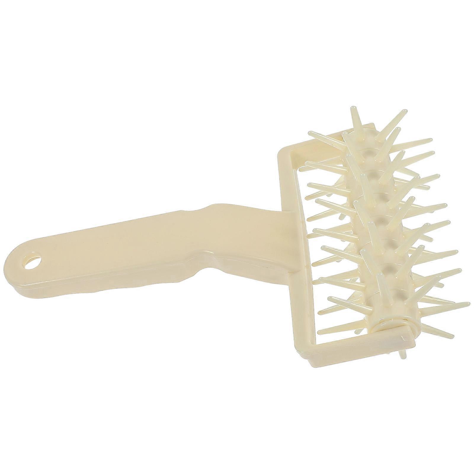 Pizza Dough Docker Tool 2Pcs For Home Baking And Commercial Bakery Use 20.5X12CM White Roller Designed To Prevent Bubble Formation