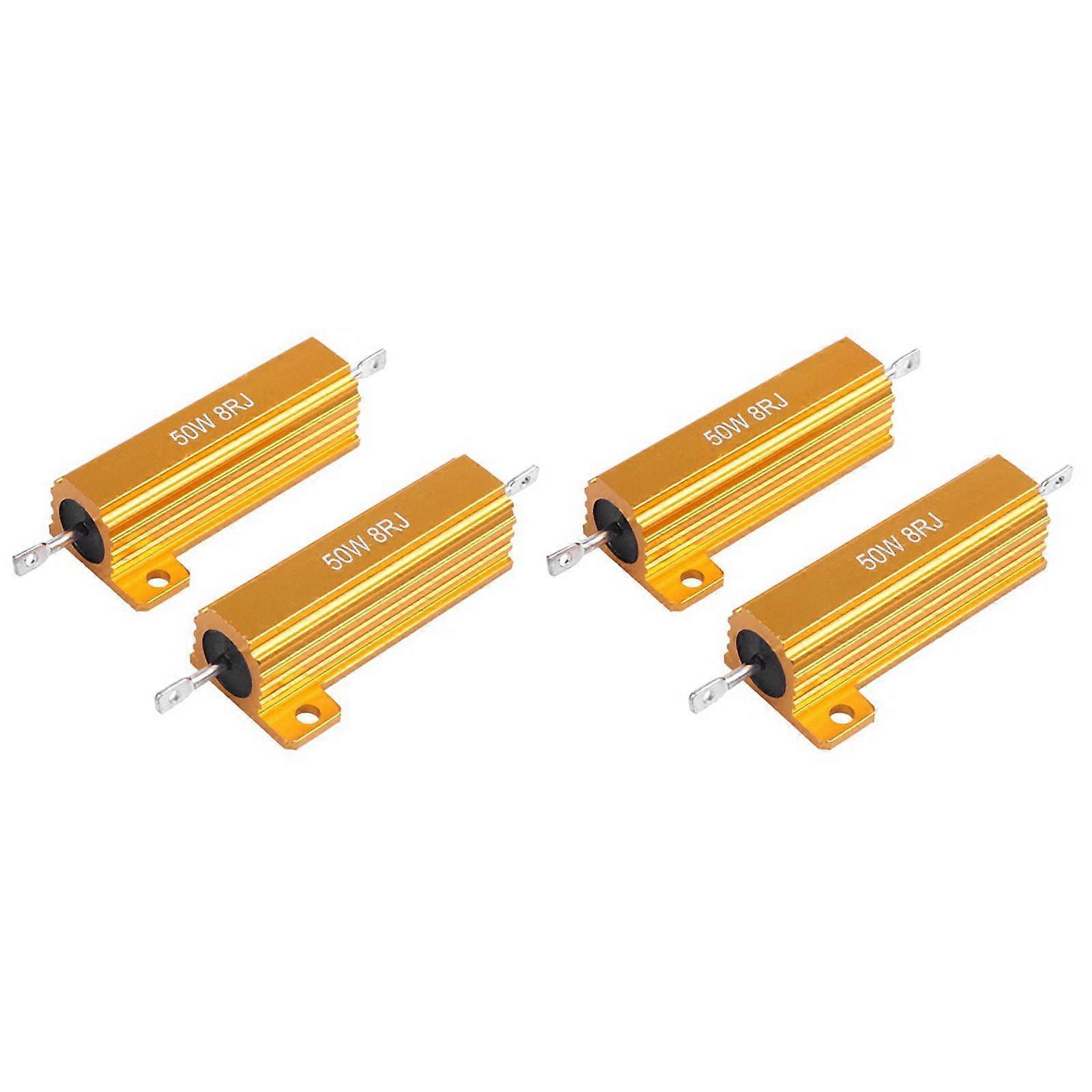 4 Pcs Electronic Aluminium Shell Resistors 5% 8 Ohm 50W