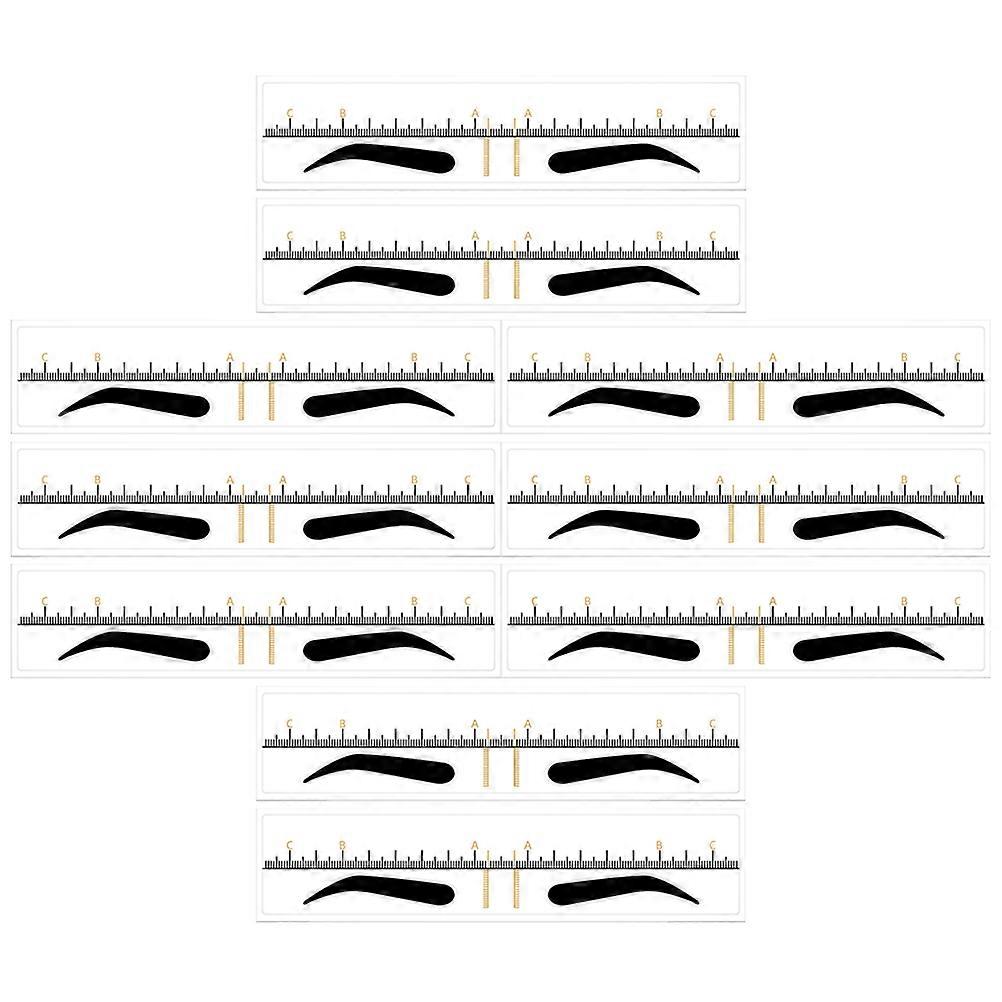 Eyebrow Ruler Plastic Eyebrow Makeup Stencil for Accurate Shaping 20Pcs
