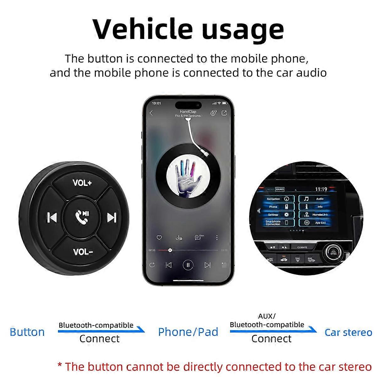 Wireless Bluetooths Remote Controller Media Button MP3 Music Player