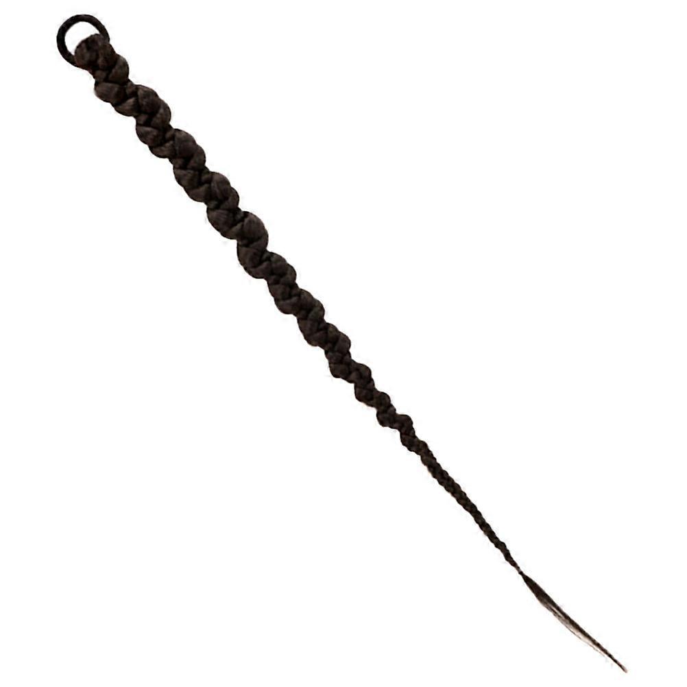 Black Braided Ponytail Extension Ponytail Wig for Decor 2Pcs