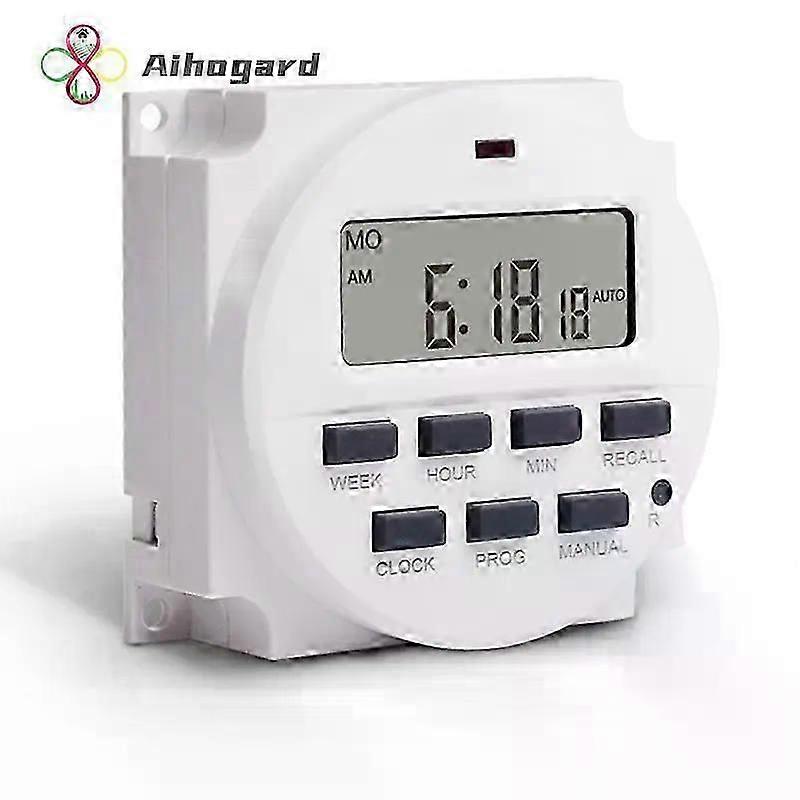DC 12V 24V 110V 120V 220V 230V Volt Output Digital 7 Weekly Programmable Timer Switch Time Relay Control