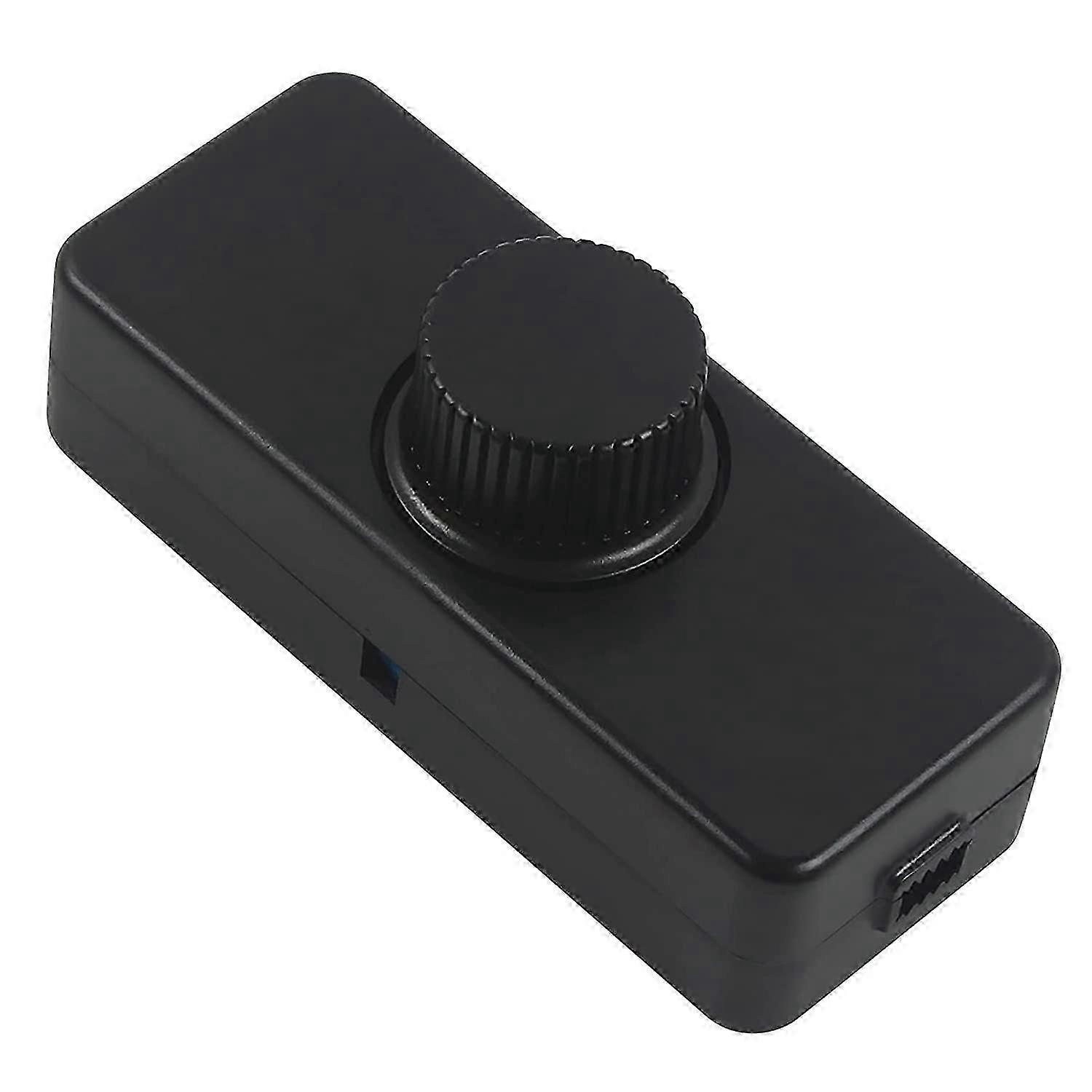 3-100W LED Rotary Dimmer for Dimmable LED, Incandescent, Halogen Lamps, 220-240V, CE Plug-in Switch, Black