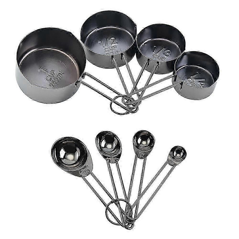 8 Piece Stainless Steel Measuring Spoons Cups Set Baking Set