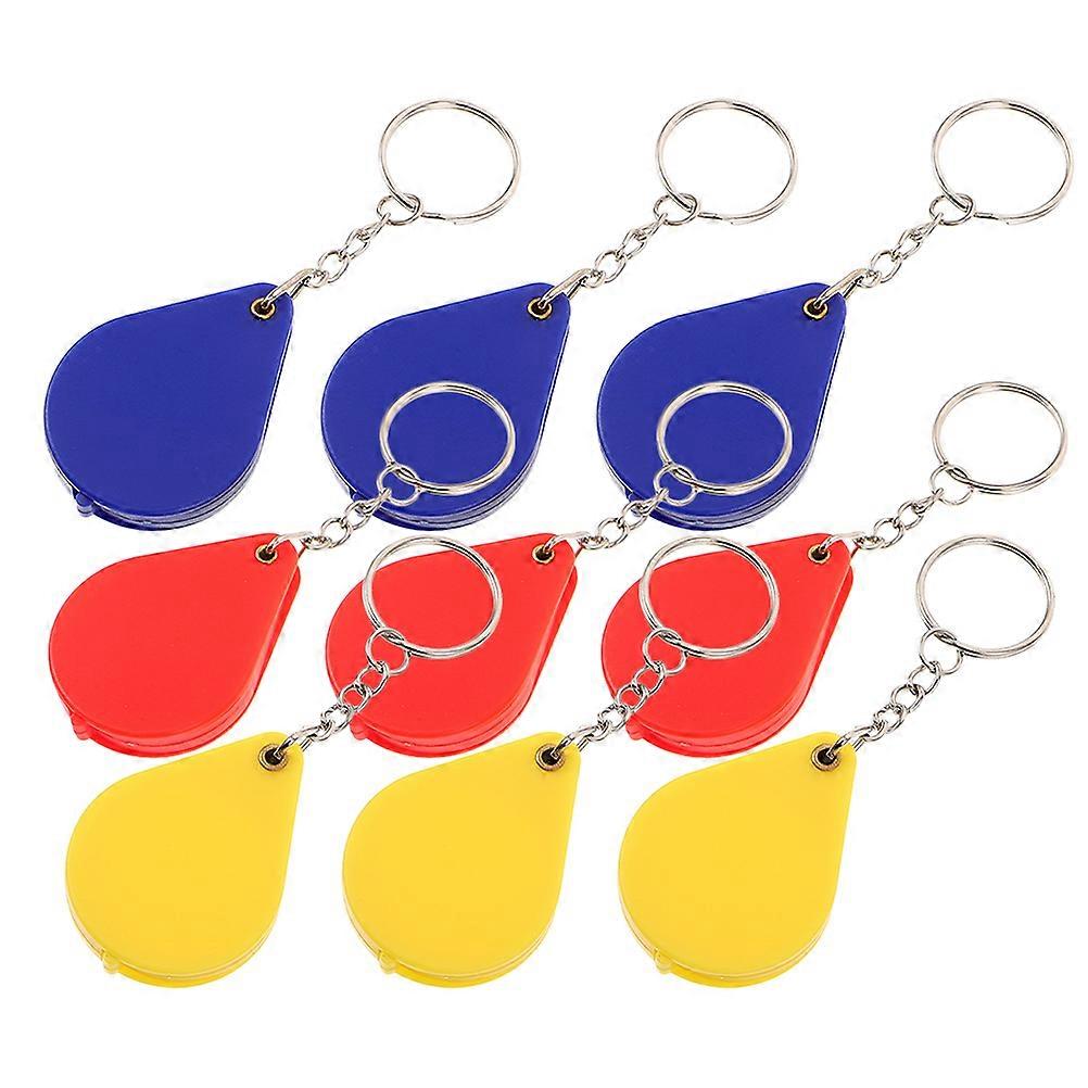 Folding Magnifier Portable Handheld Mini Magnifying Glass for Newspapers Multi Abs Acrylic Tool 9Pcs