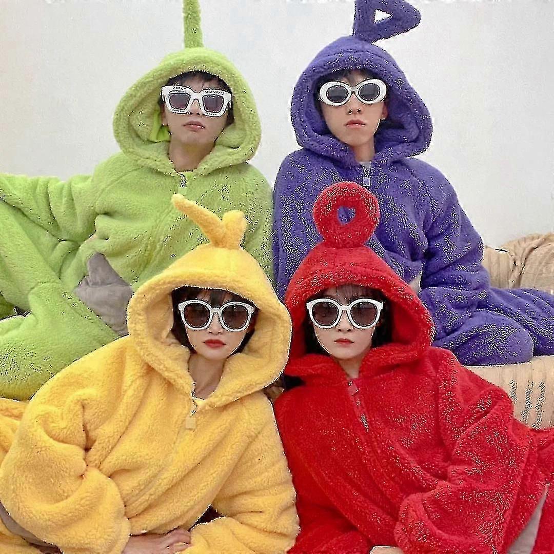 Teletubbies Kostümler Disi Onesies Lala Cosplay Pijama Yetişkin Pijama Hayvan Pijama