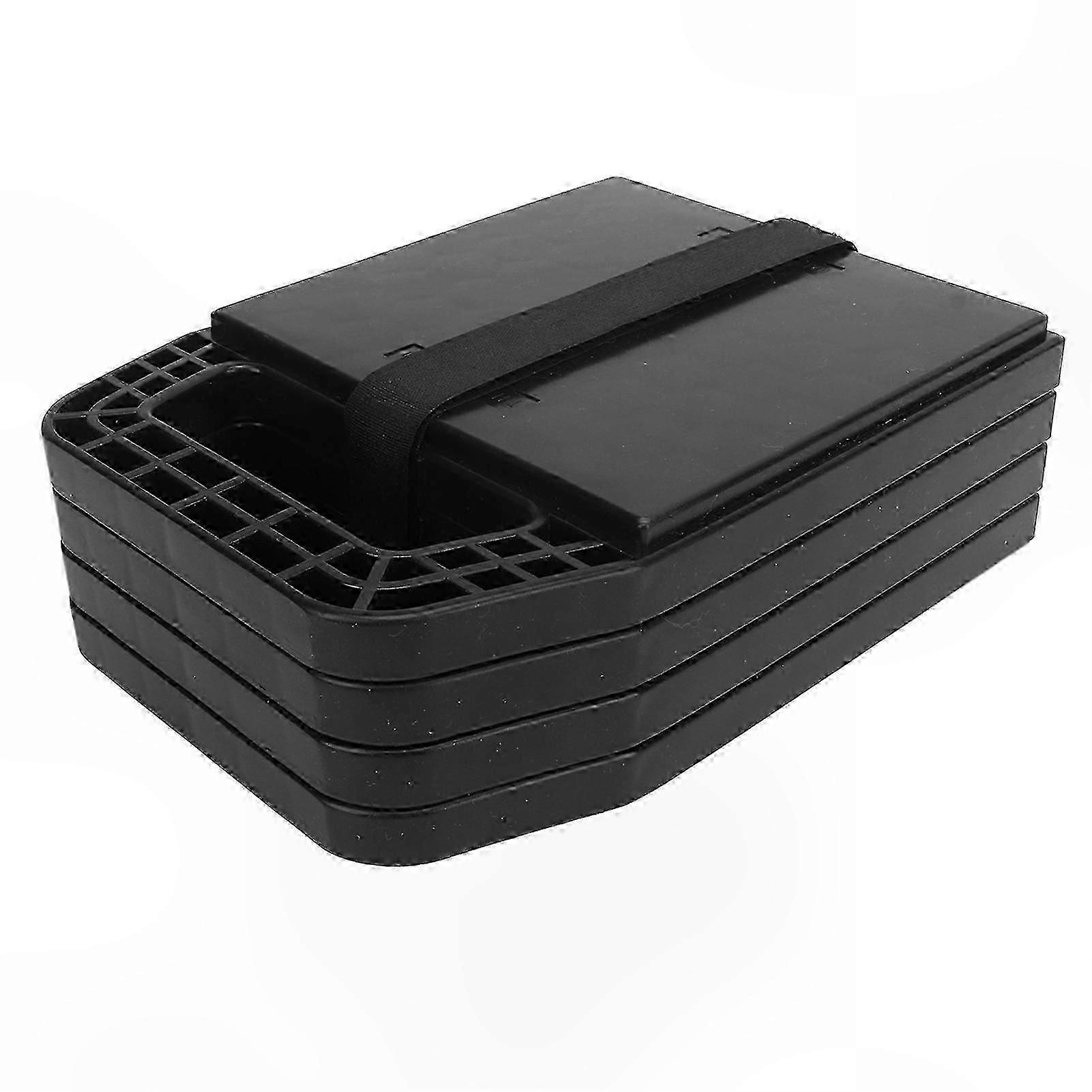 4-Pack RV Jack Pads, Anti-Slip and Weatherproof Leveling Blocks for Trailers and Caravans, Durable Black Design