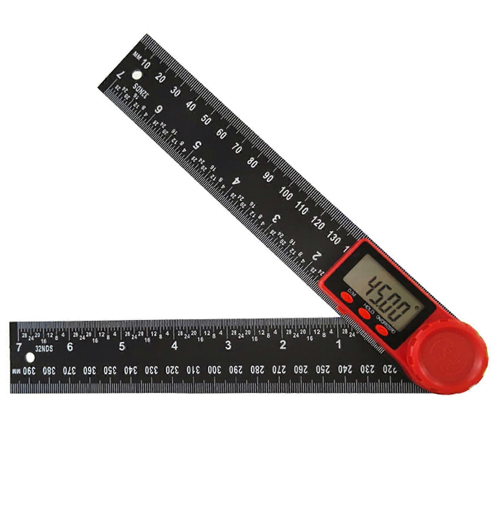 2in1 Digital Protractor Scale Ruler 0200mm Range, Plastic Body, Black Color, Electronic Measuring Instrument