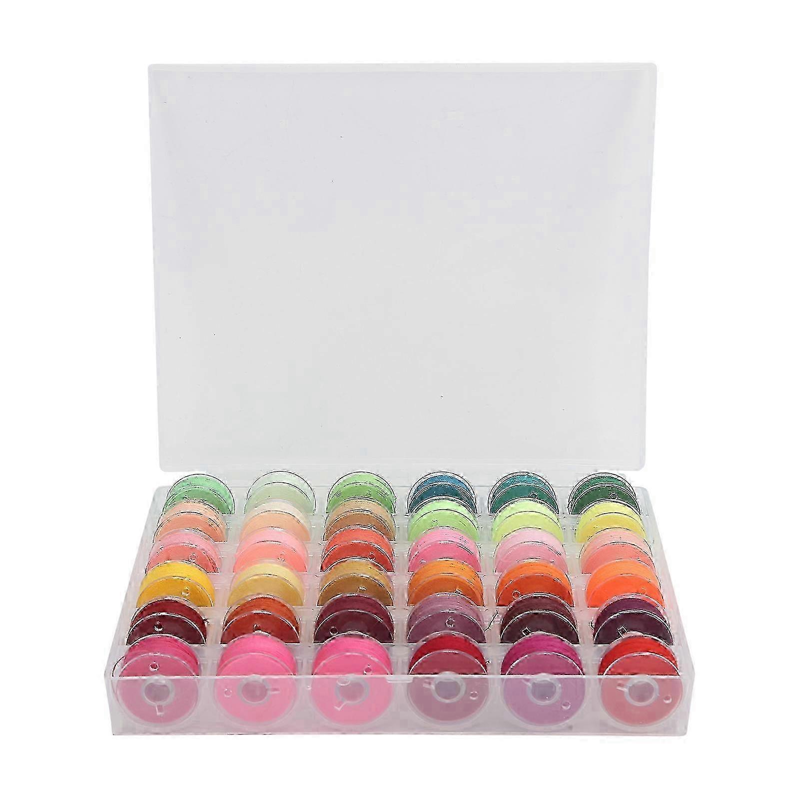 36‑Color Sewing Thread Set Polyester with Transparent Bobbin Box for Household DIY miao8