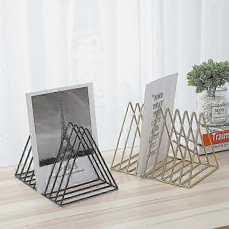 25-26 Wrought iron CD vinyl record storage rack bookshelf triangle book ...
