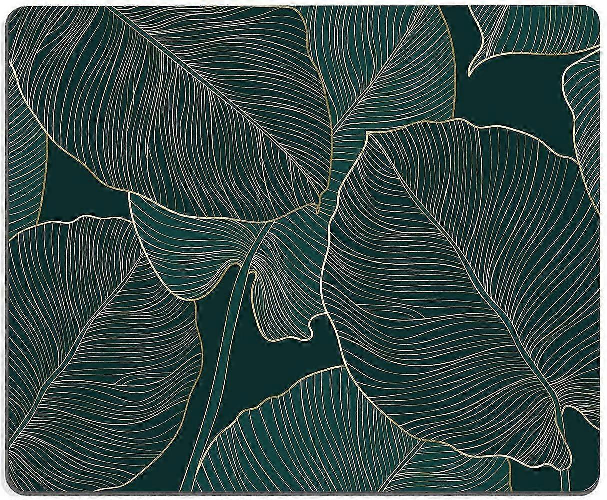 25-26 Tropical Leaves Design Non-Slip Square Computer Mouse Pads for Office and Laptop
