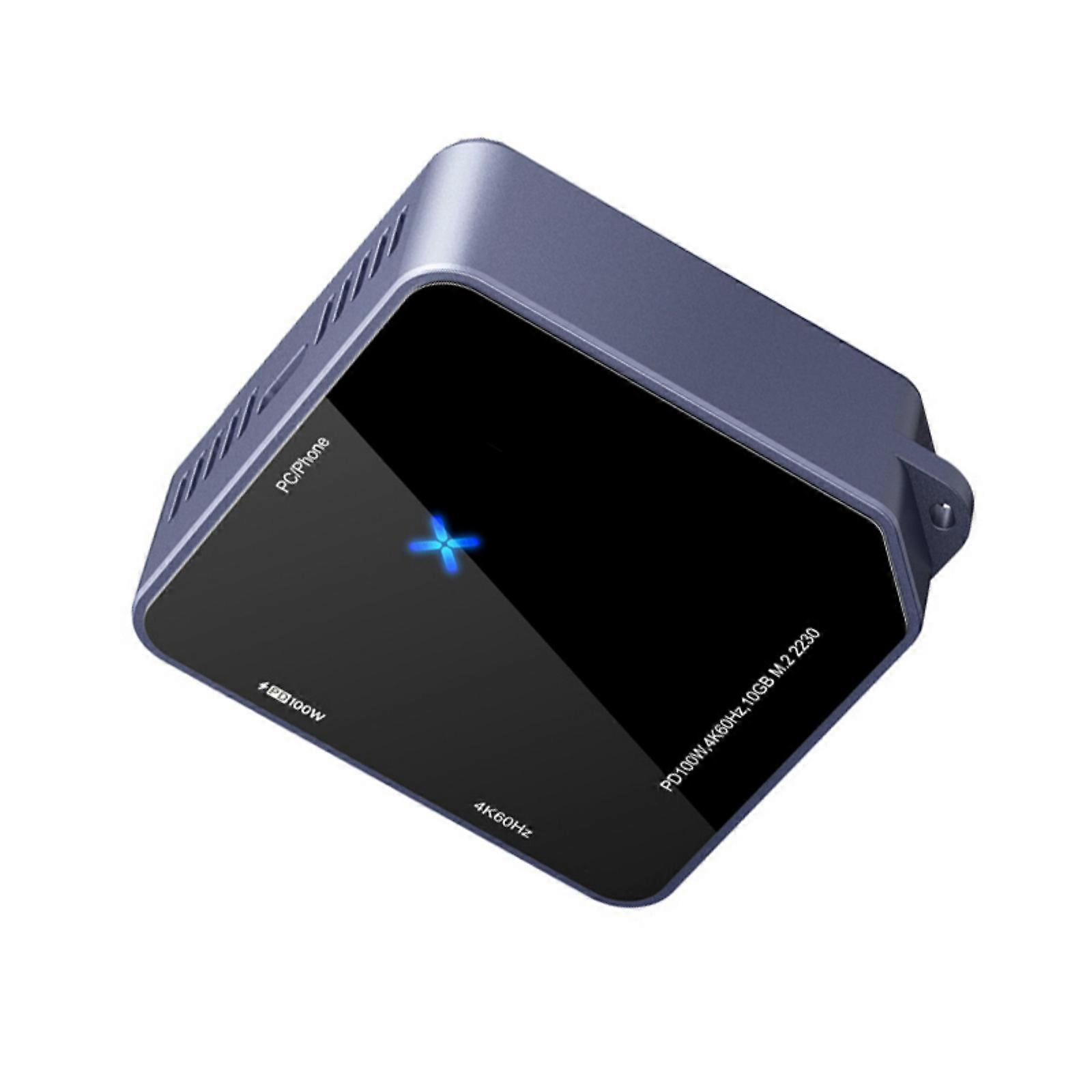 Glass Reinforced SSDs Enclosure Magnetic Square Frame 4K Video Transmission PD100W Fast Charge USB 3.2 M.2 2230 Support Multicolor