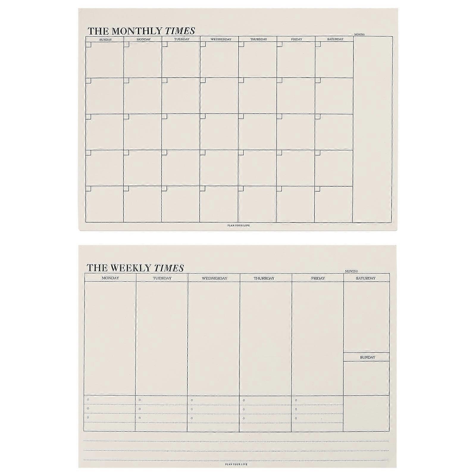 2pcs Schedule Notebook Planning Notebook Paper Schedule Weekly Monthly Notebook