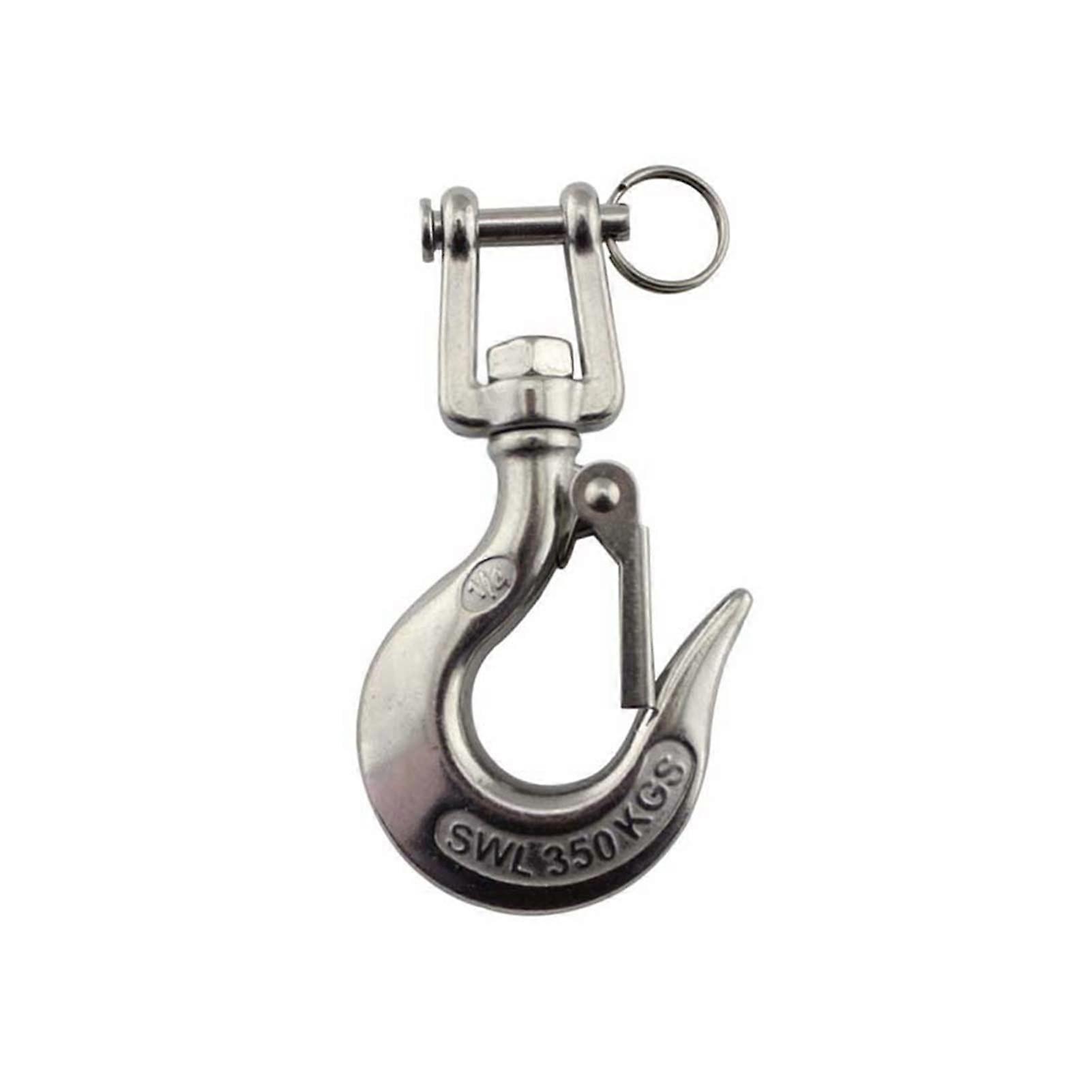 Swivel Lifting Hook 304 Stainless Steel With Latch 650 Kg Rating Rigging Accessory