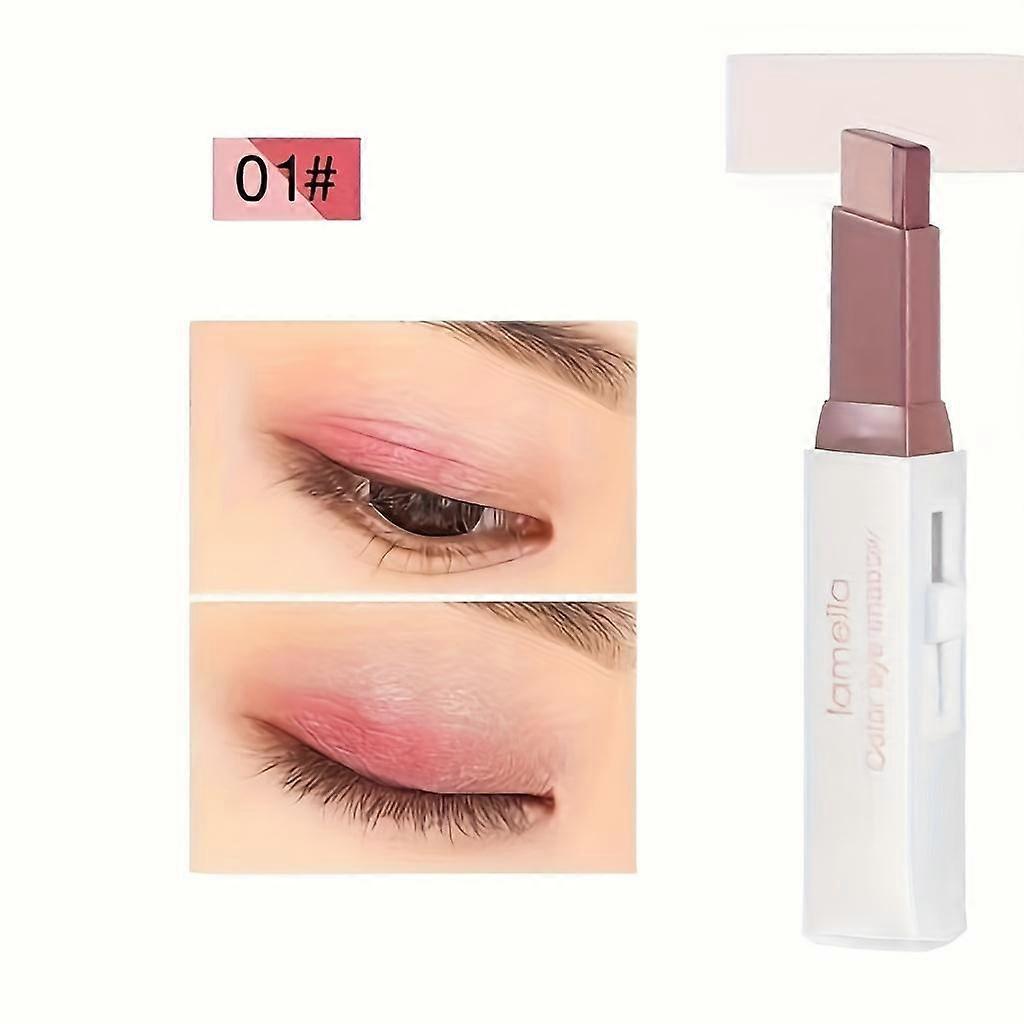 Gradient Lazy Two-color Eyeshadow Stick Color Contrast Pearly Glitter Shimmer Waterproof Eyeshadow Pen