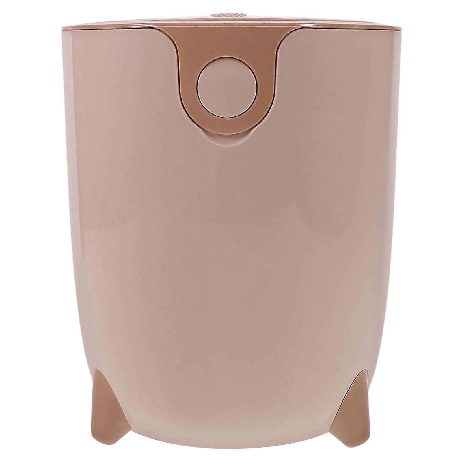 Pink Desktop Trash Can with Lid for Storage Use Mini Creative Home Office