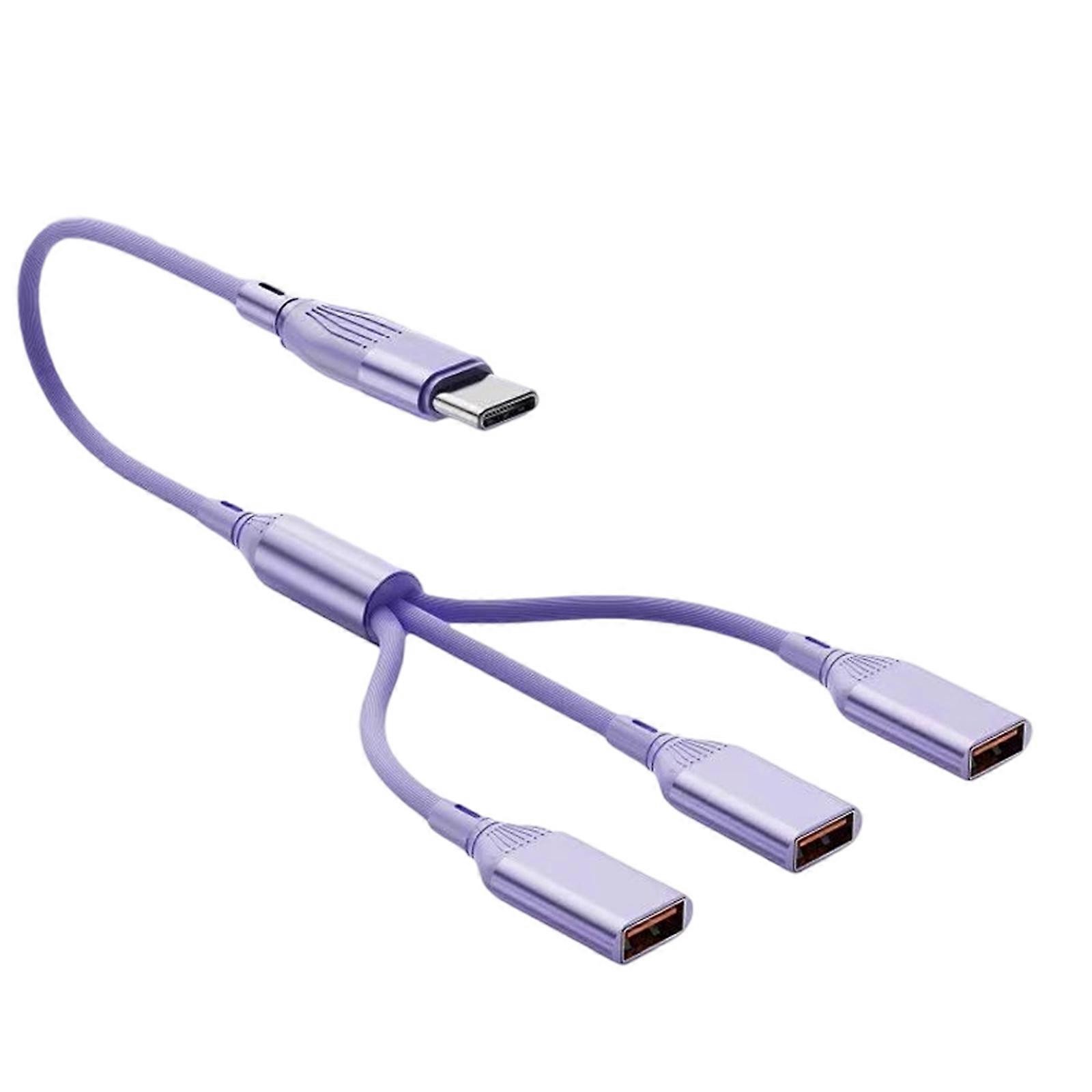 USB2.0 3 in 1 Splitter Adapter With Charging Port For Laptop Desktop Car Charging Expand Power Station Multicolor