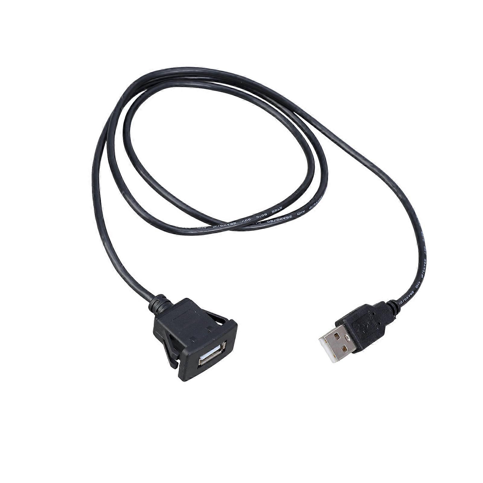 Practical Locking Square USB2.0 Cable Suitable for Marine Motorcycle Dashboards Installation Plastic Texture 1M Length Multicolor