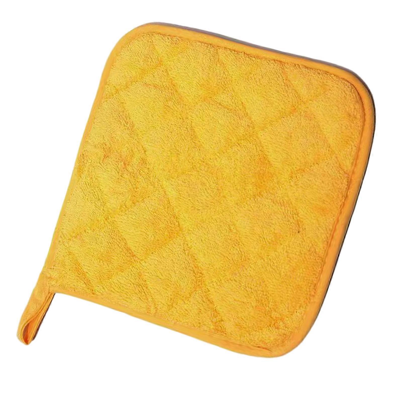 Space Saving Hanging Kitchen Pad With Heat Resistant Grid Texture and Sturdy Base  Yellow