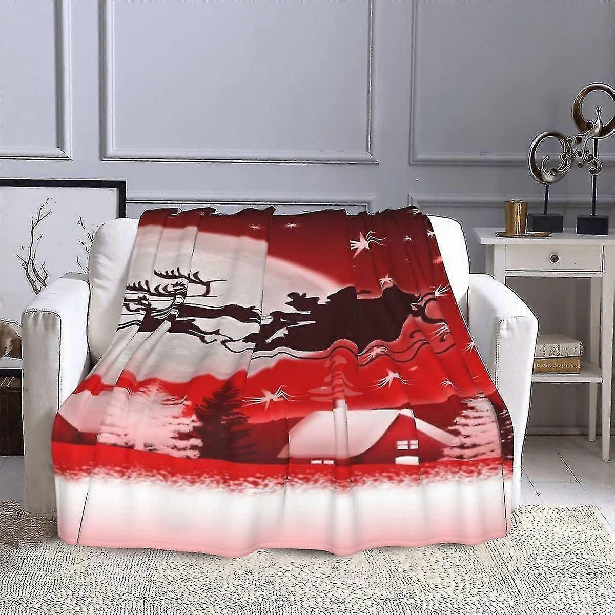 بطانية عيد الميلاد ، بطانية غزال عيد الميلاد ، بطانية للأطفال ، بطانية مريحة ، مناسبة للنزهات ، غرفة نوم ، أريكة