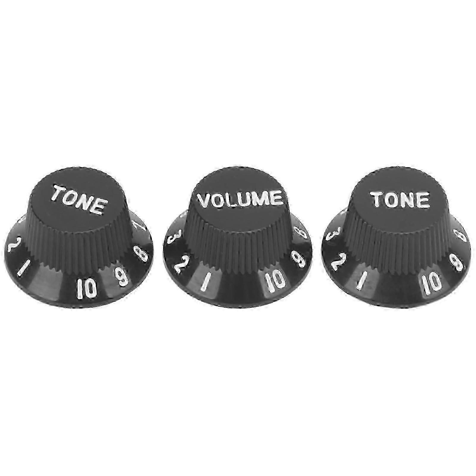 3Pcs Guitar Control Knobs Volume Tone Adjustment Plastic Rotating Buttons Replacement