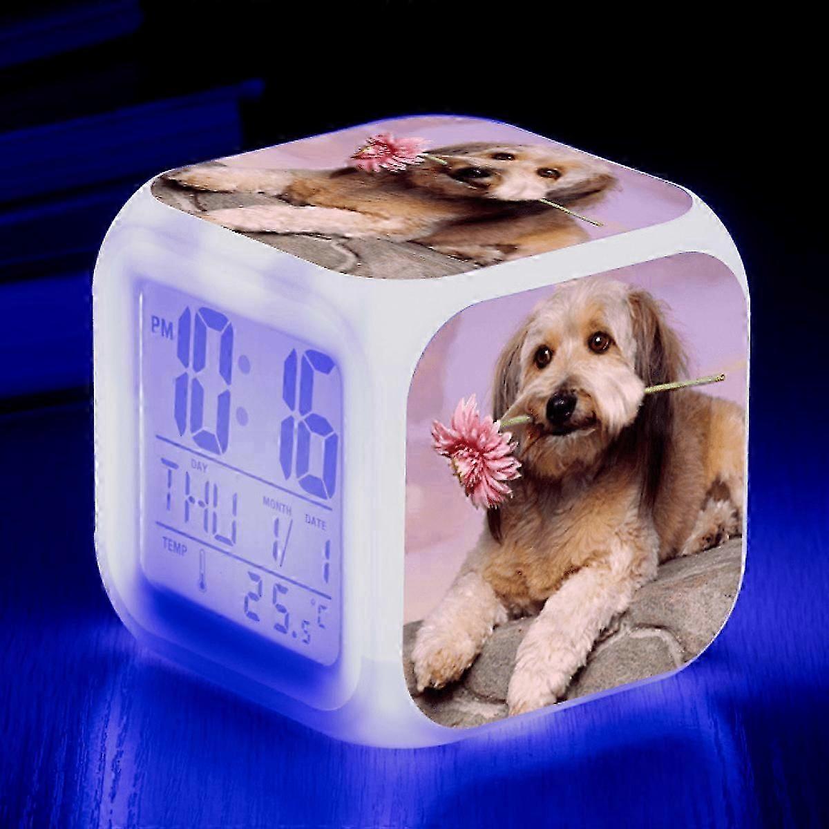 LED Alarm Clock with Soccer Pattern, Glowing Digital Table Clock, Colorful Electronic Desk Clock, Compatible with HTNL#876, Gift for Kids & Adults