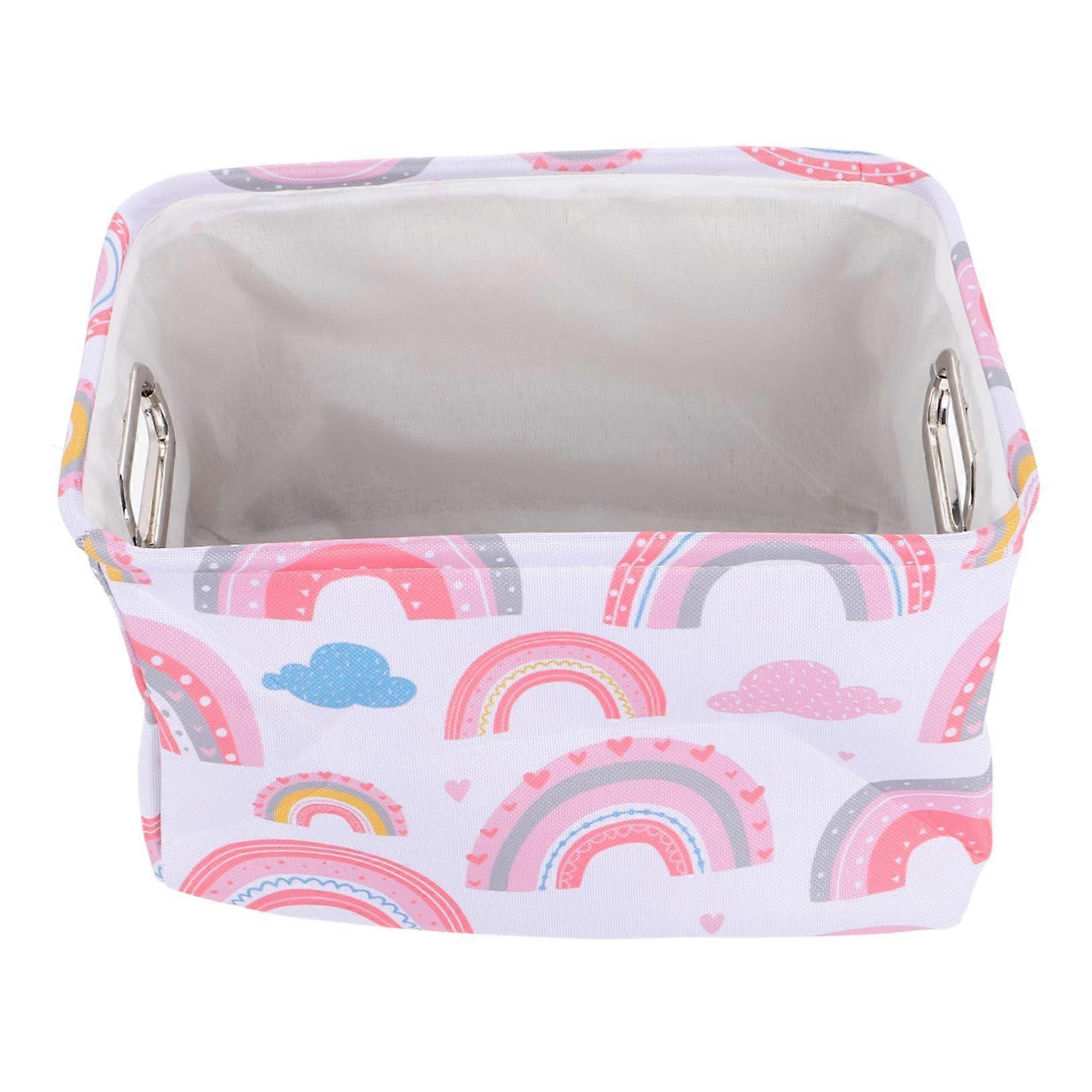Box Shelf Storage Boxes Fabric Storage Basket For Clothes And Underwear Rainbow Color With Handles