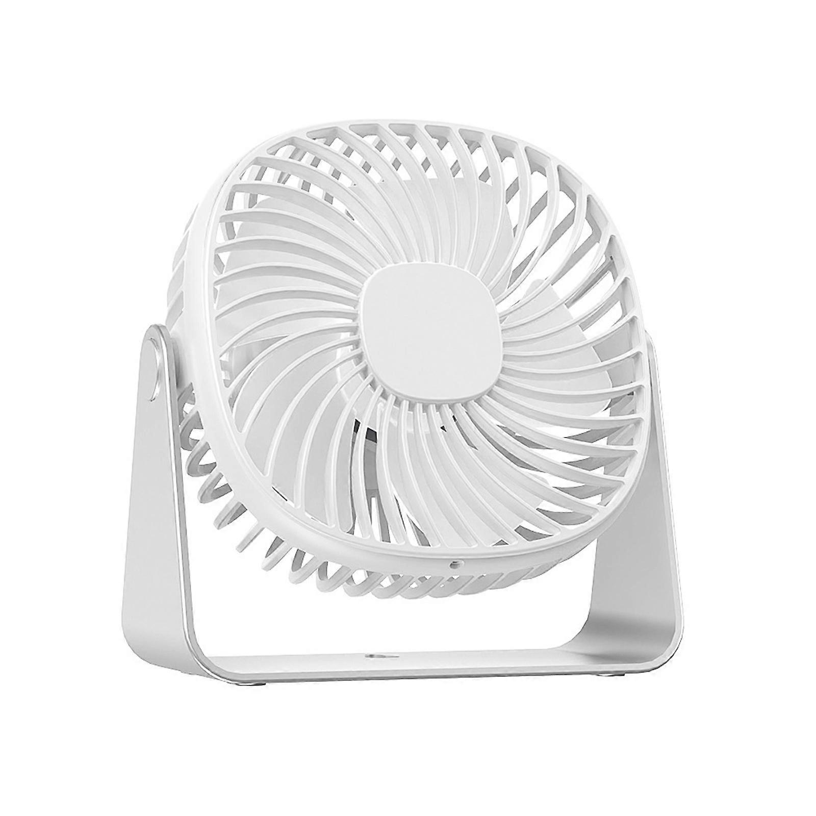 Portable Quiet Wall Mounted Fan Desktop Fan with Built In LED Night Light USB Powered for Home and Travel  White
