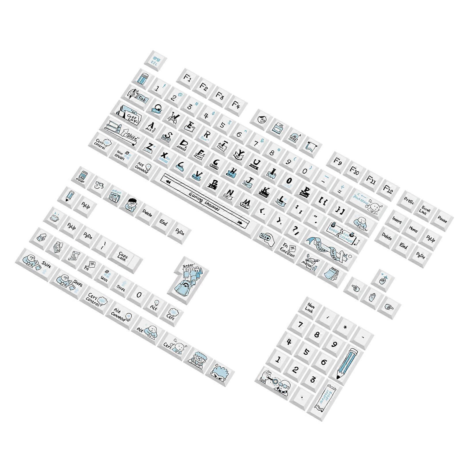 136Keys Customized Sea Salt Course Key Caps PBT Dye Sublimation Keycap Key Cover for Mechanical Keyboards Multicolor