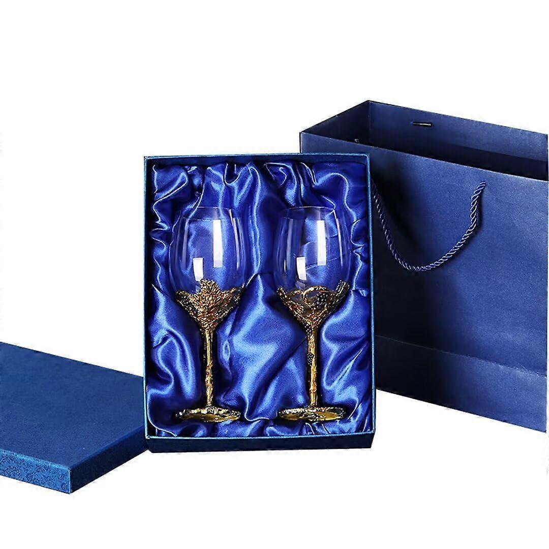 Wine Decanter Set HandBlown Lead Crystal 350ml LongHandled Goblet with Zinc Alloy Base