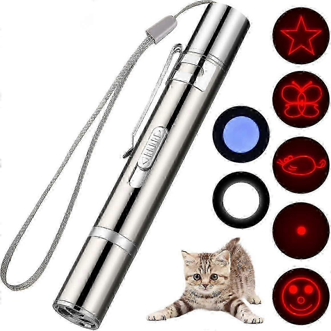 Laser Pointer Cat Toy, Red Dot Led Light Pointer Interactive Toys, Cat Toys for Indoor Pets, Rich Pattern, Environmental Friendly, for