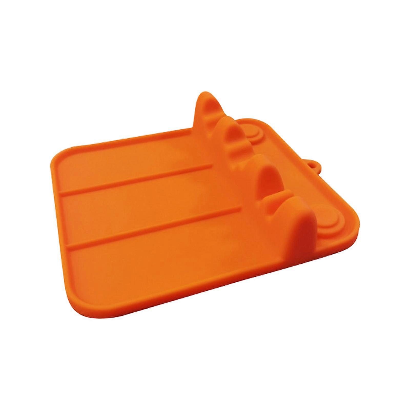 Durable Kitchen Utensils Rest Nonslip Base Prevents Spillage 230°C Heatproof Silicone Materials Compact Storage Solution  Orange