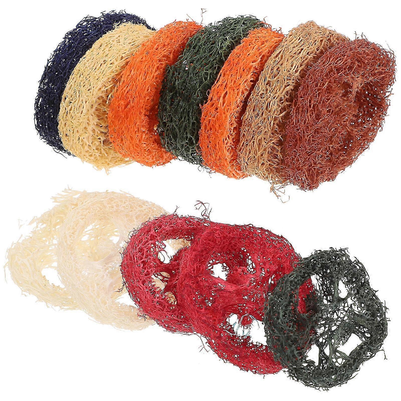 12pcs Loofah Chew Toys Small Animal Guinea Pig Chew Toys Rabbit Loofah Toys