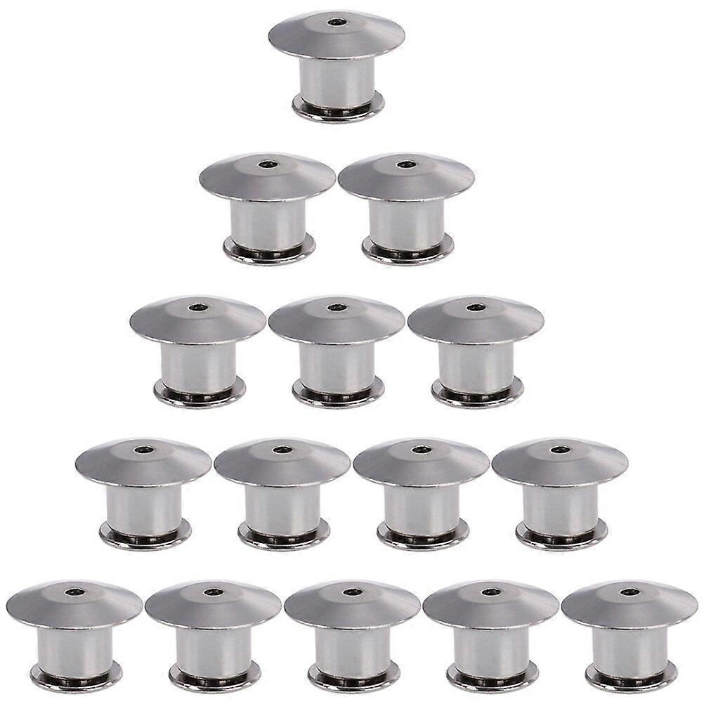 15Pcs Alloy Pin Keepers Pin Back Lock Clamps Locking Clasp for Display Books