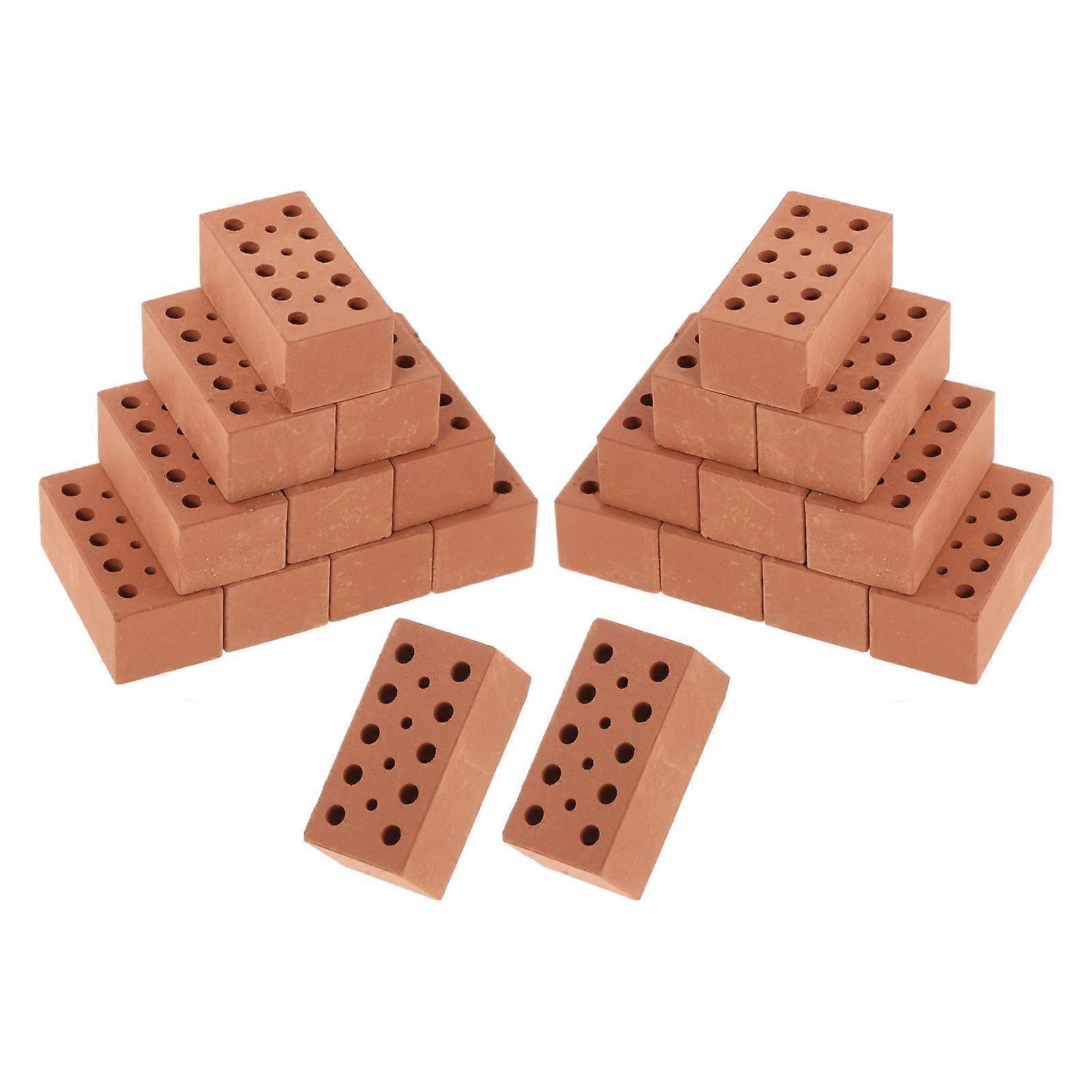 Miniature Bricks Architectural Model Blocks for Decoration 40Pcs Pottery Clay Set