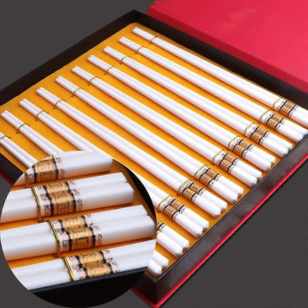 Reusable Chopsticks Set 5 Pairs 25cm NonSlip Tip HeatResistant for Sushi and Cooking