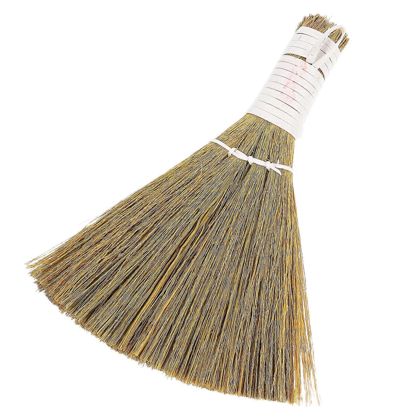 White Miscanthus Mini Broom for Tabletop Cleaning Handheld Brush