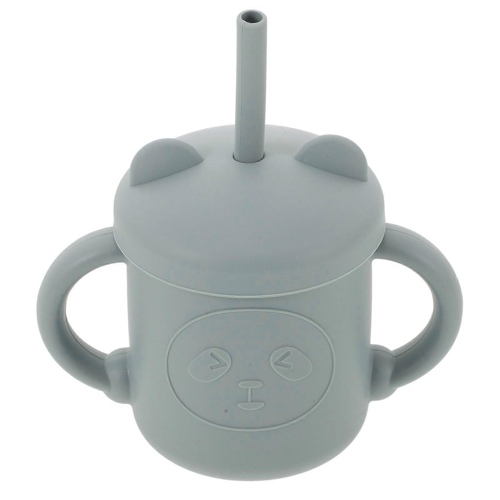 Ergonomic Silicone Training Cup for Toddlers with Straw and Lid