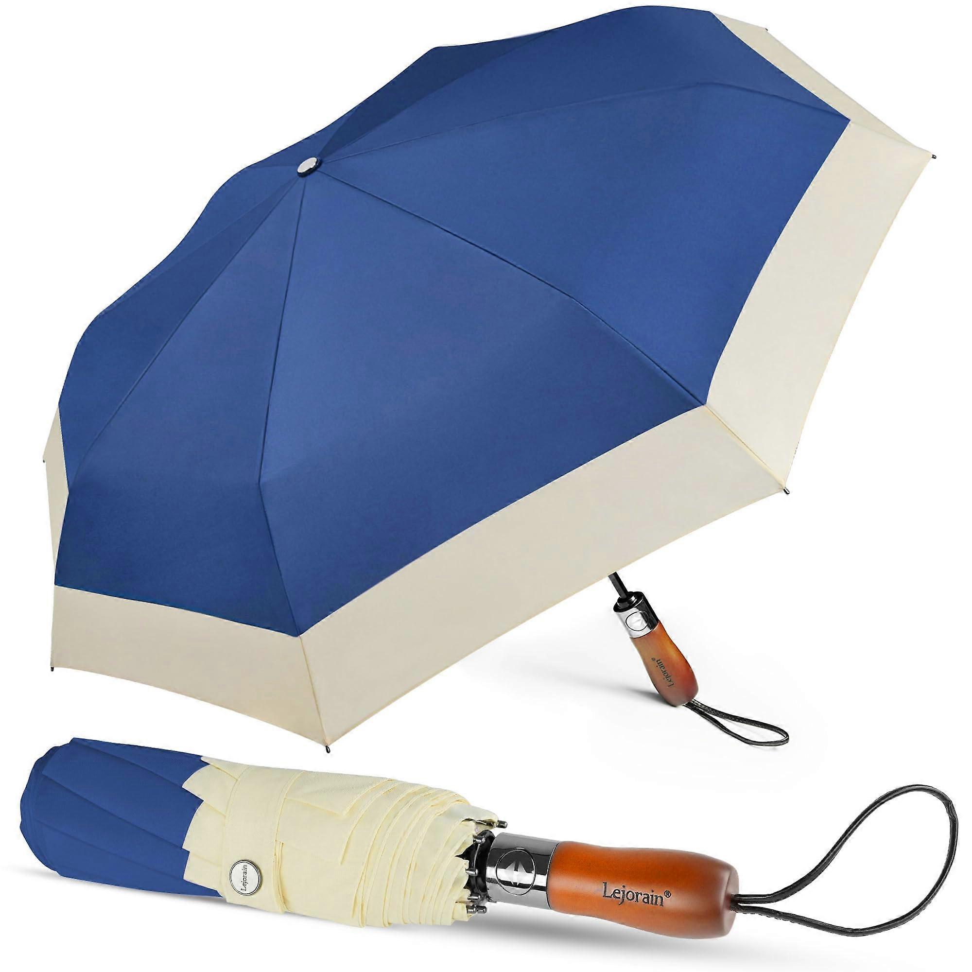 Golf Umbrella 54 Inch Large Canopy Windproof Automatic Folding Waterproof Dark Blue