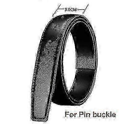 Belt without Buckle, Genuine Leather, Black, Various Widths for Men