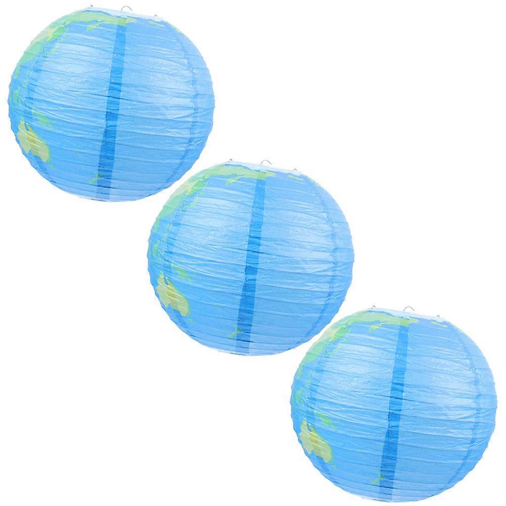 3pcs Earth Shaped Paper Lanterns Large Paper Lantern DIY Globe Paper Lantern  Party Decor