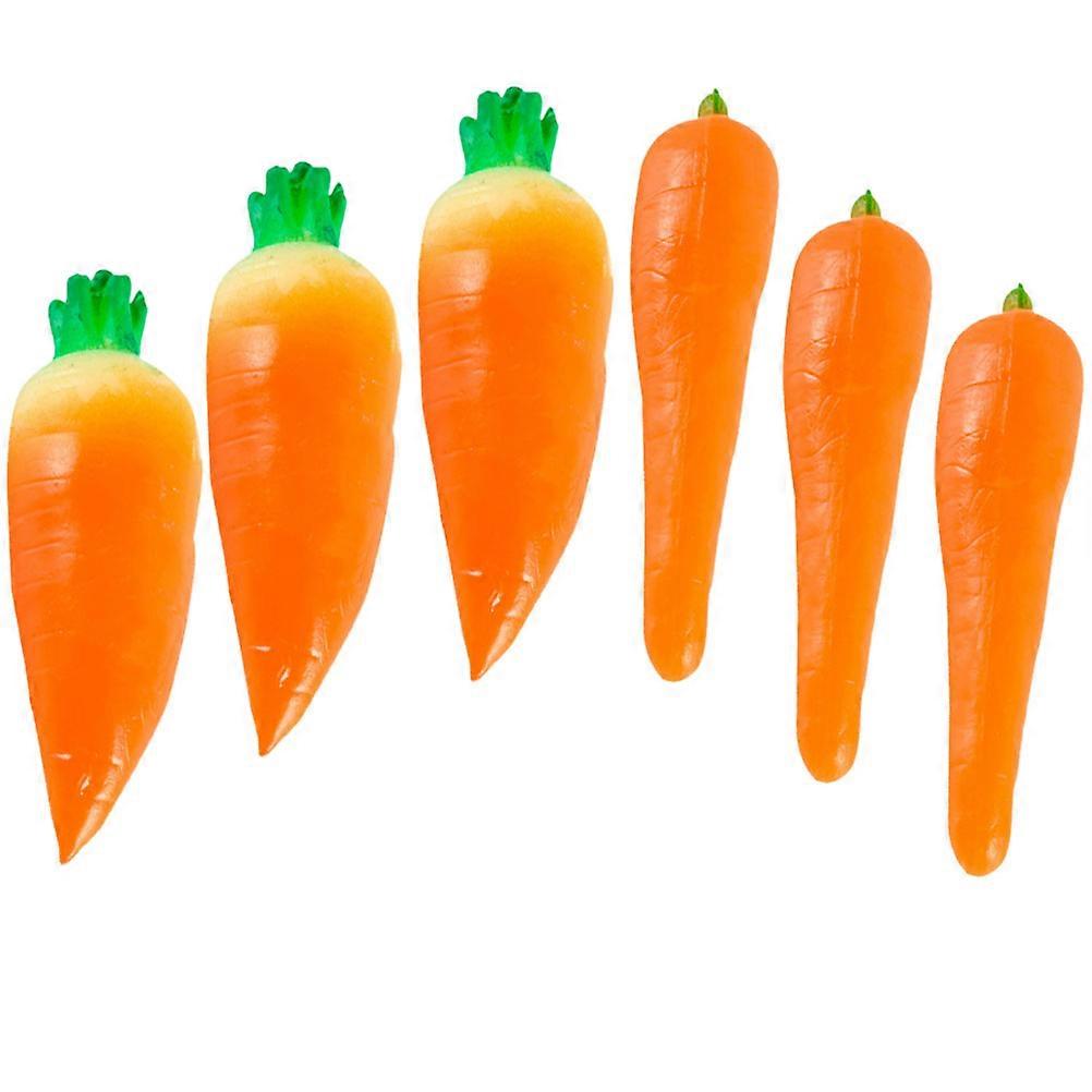 Simulation Carrots Faux Carrot Models for Decor 6Pcs Set