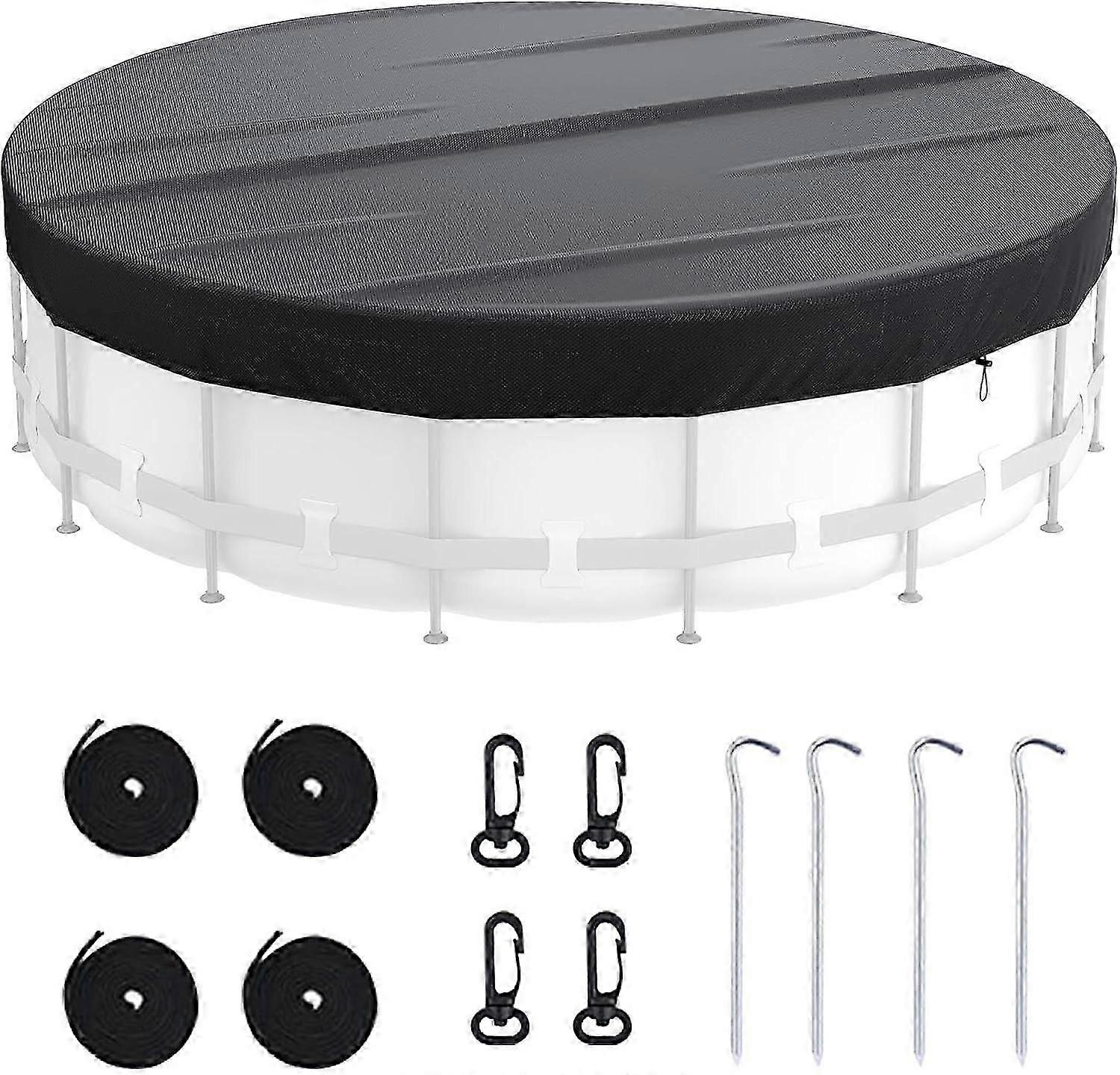 غطاء دائري لحوض السباحة بطول 10 أقدام، أغطية شمسية مطورة لعام 2023 لحمامات السباحة فوق الأرض، غطاء دائري لحمامات السباحة، أغطية شمسية لحمامات السباحة فوق الأرض، مقاوم للغبار ومتين