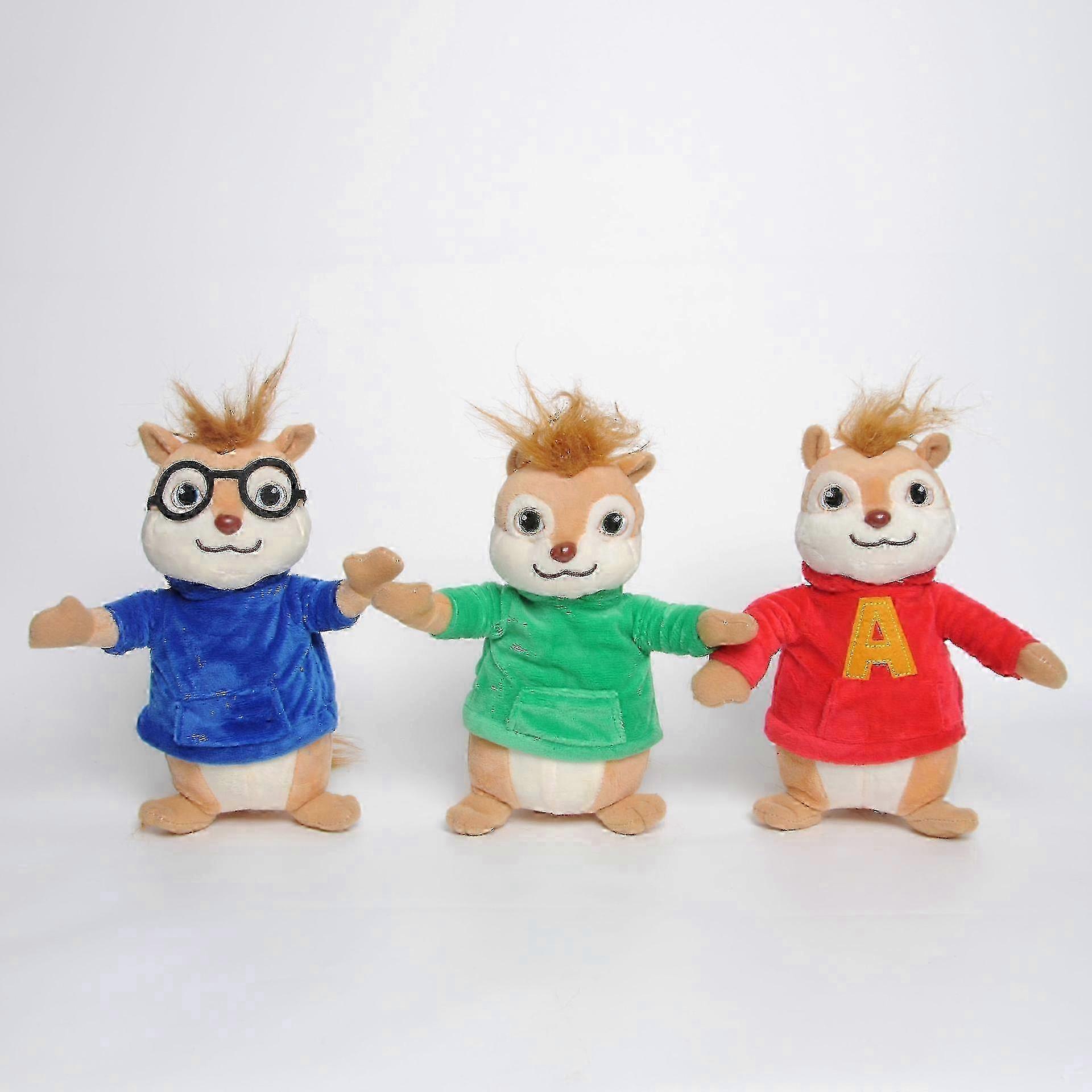 2025 3 Stück Alvin Und Die Chipmunks Simon Theodore Plüschpuppe Plüschtier 9 '' Weihnachtsgeschenk