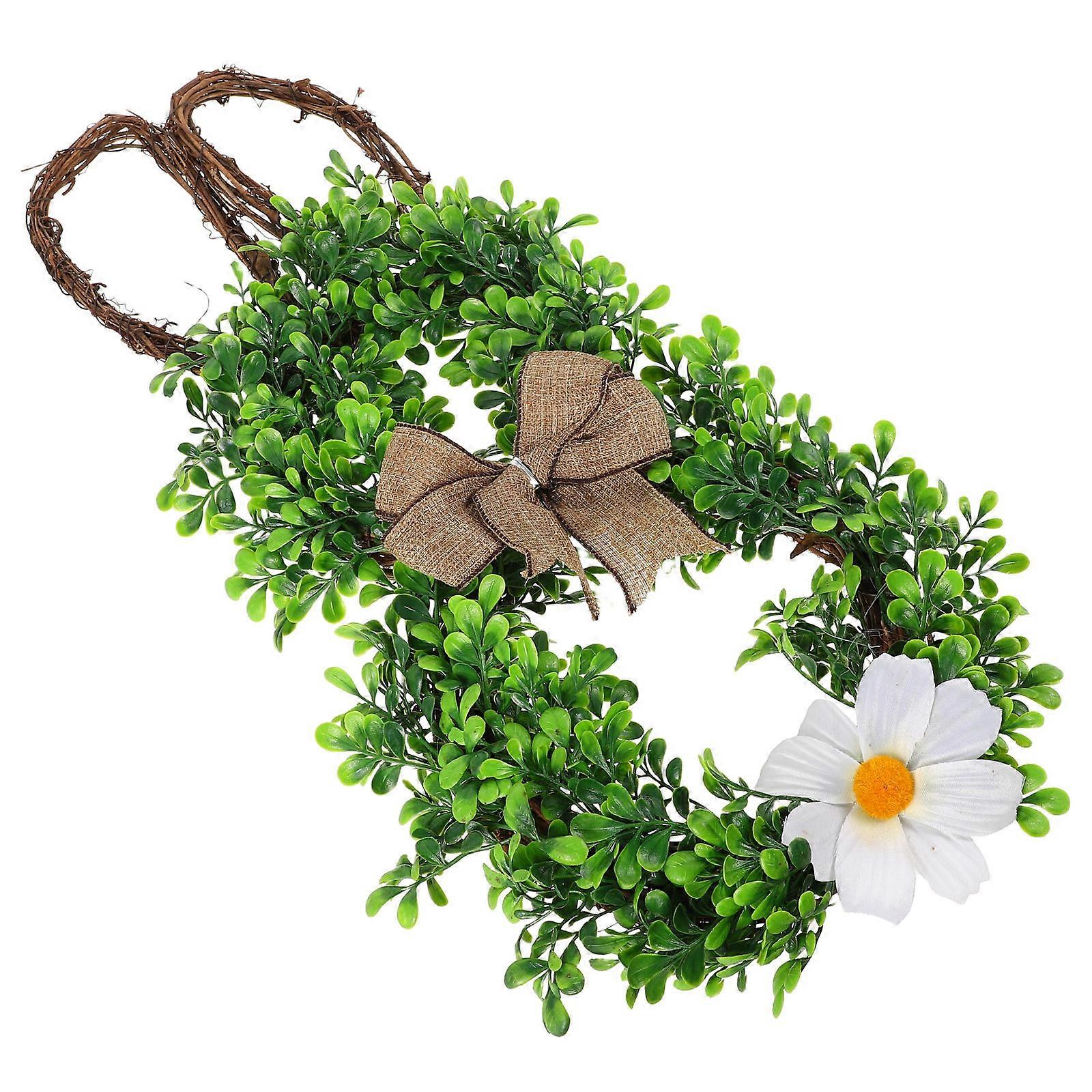 Easter Bunny Decorative Wreath Artificial Door Decoration for 2Pcs